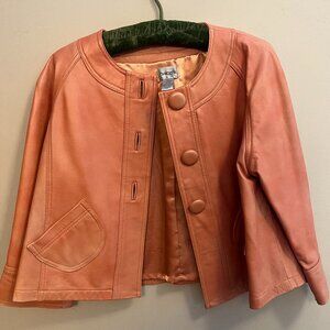 Chico’s Luxe Leather Jacket – Button Front with Pockets & Back Pleat